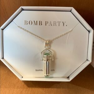 Silver and Green Secret Message Necklace